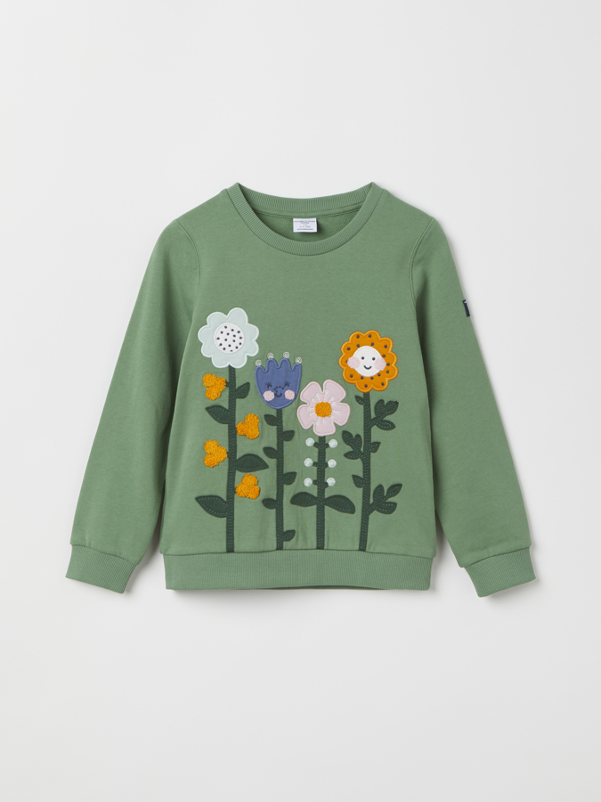 Collegegenser med broderi blomstret