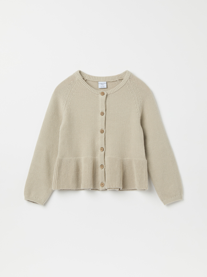 Strikket cardigan med volang