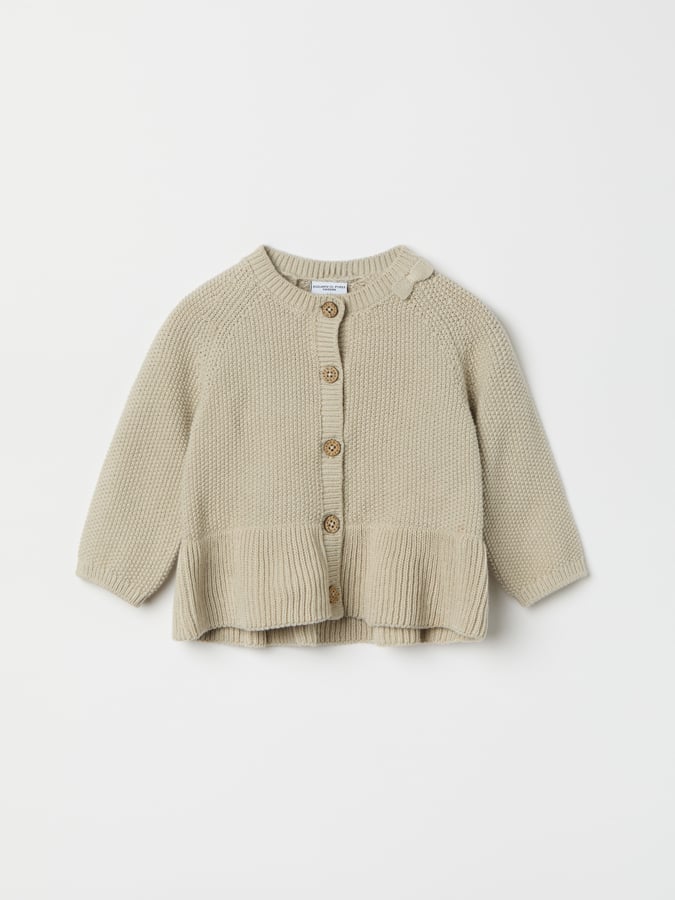 Strikket cardigan med volang