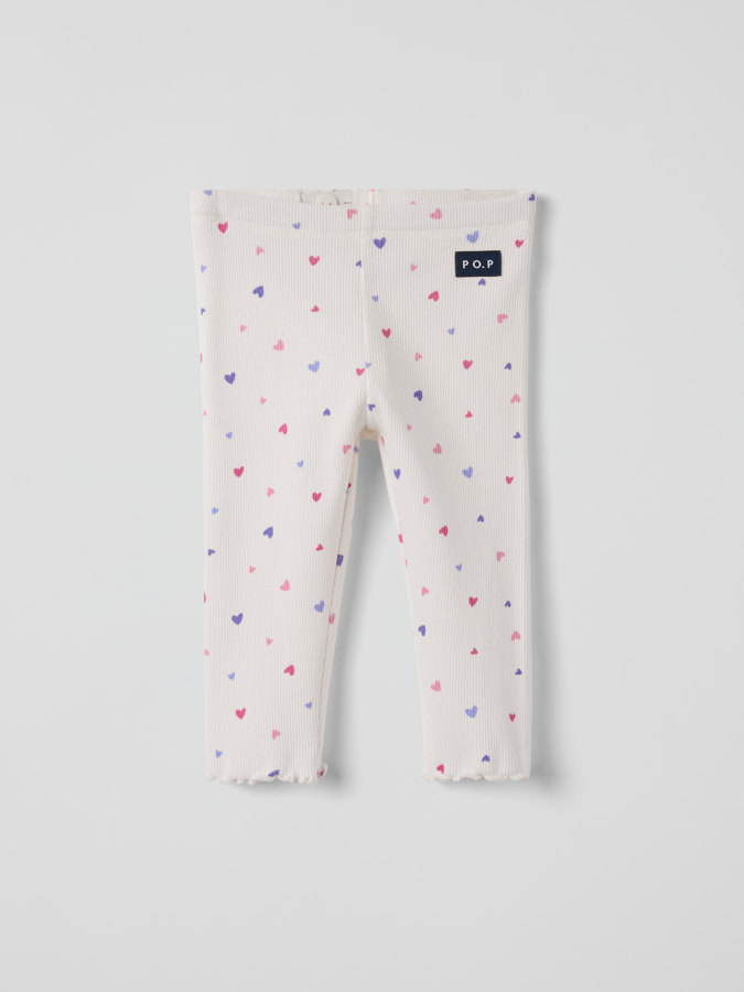 Ribbede leggings hjerter Ribbede leggings hjerter