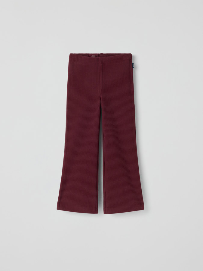 Ribbestrikkede leggings utsvingte ben Ribbestrikkede leggings utsvingte ben