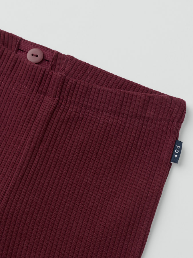 Ribbestrikkede leggings utsvingte ben Ribbestrikkede leggings utsvingte ben